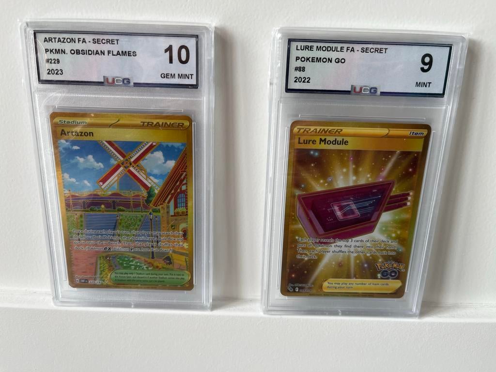 Pokémon Kaarten: Artazon FA Secret (PSA 10) & Lure Module FA, Ophalen of Verzenden, Zo goed als nieuw, Meerdere kaarten