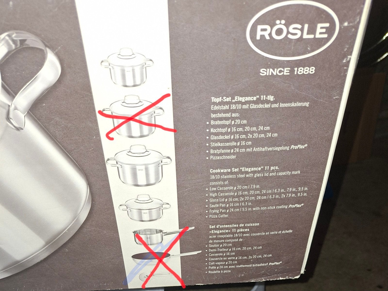 Rösle pannenset  maar niet compleet, Ophalen