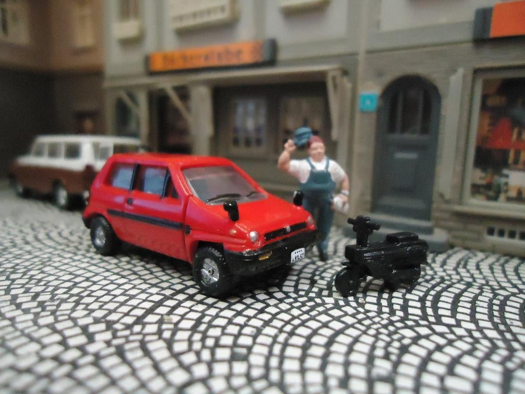 1981-1986 Honda Jazz met Honda Motocompo, Hobby en Vrije tijd, Modelauto's | 1:87, Ophalen of Verzenden, Zo goed als nieuw, Auto