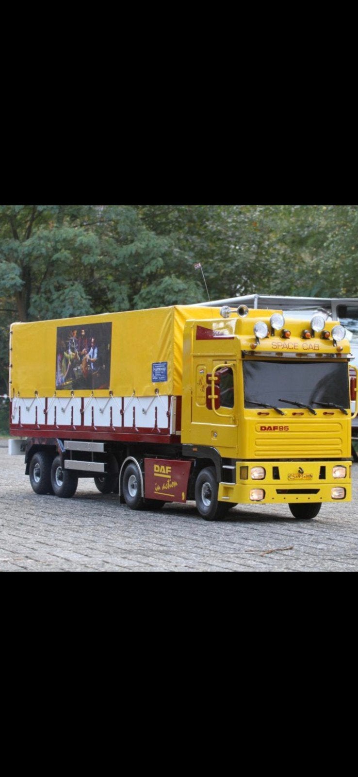 Grote RC Vrachtwagen DAF95 schaal 1:4, Benzine, Gebruikt, Auto offroad, Ophalen of Verzenden