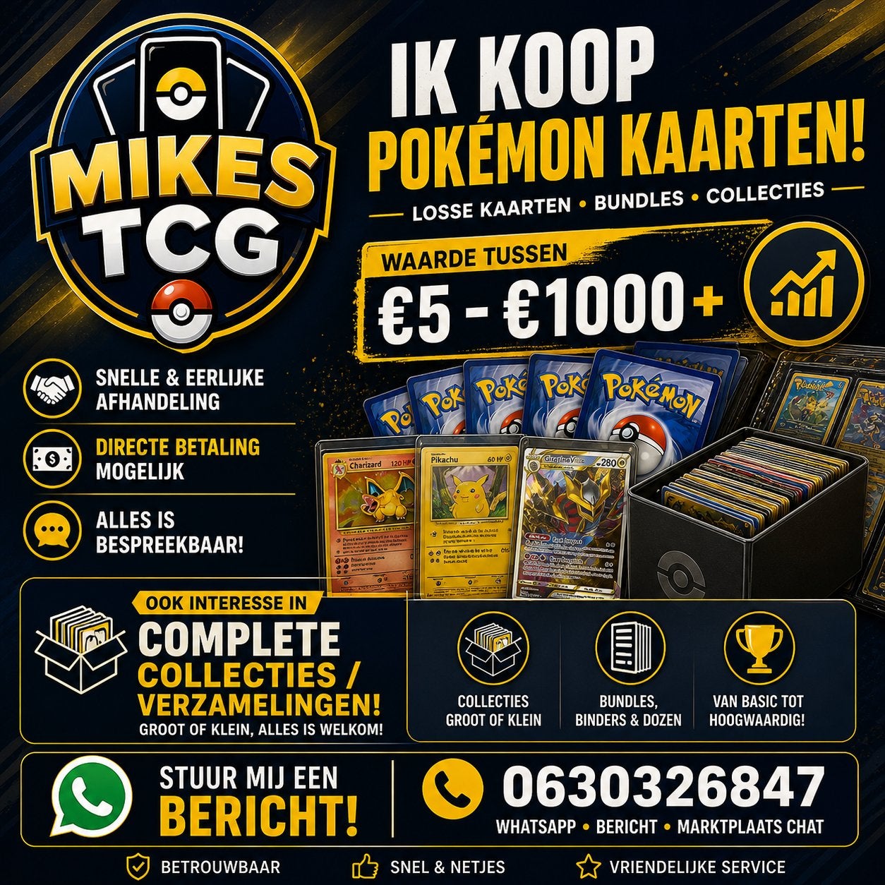 Wij zoeken jou pokemon kaarten en collecties!, Ophalen of Verzenden