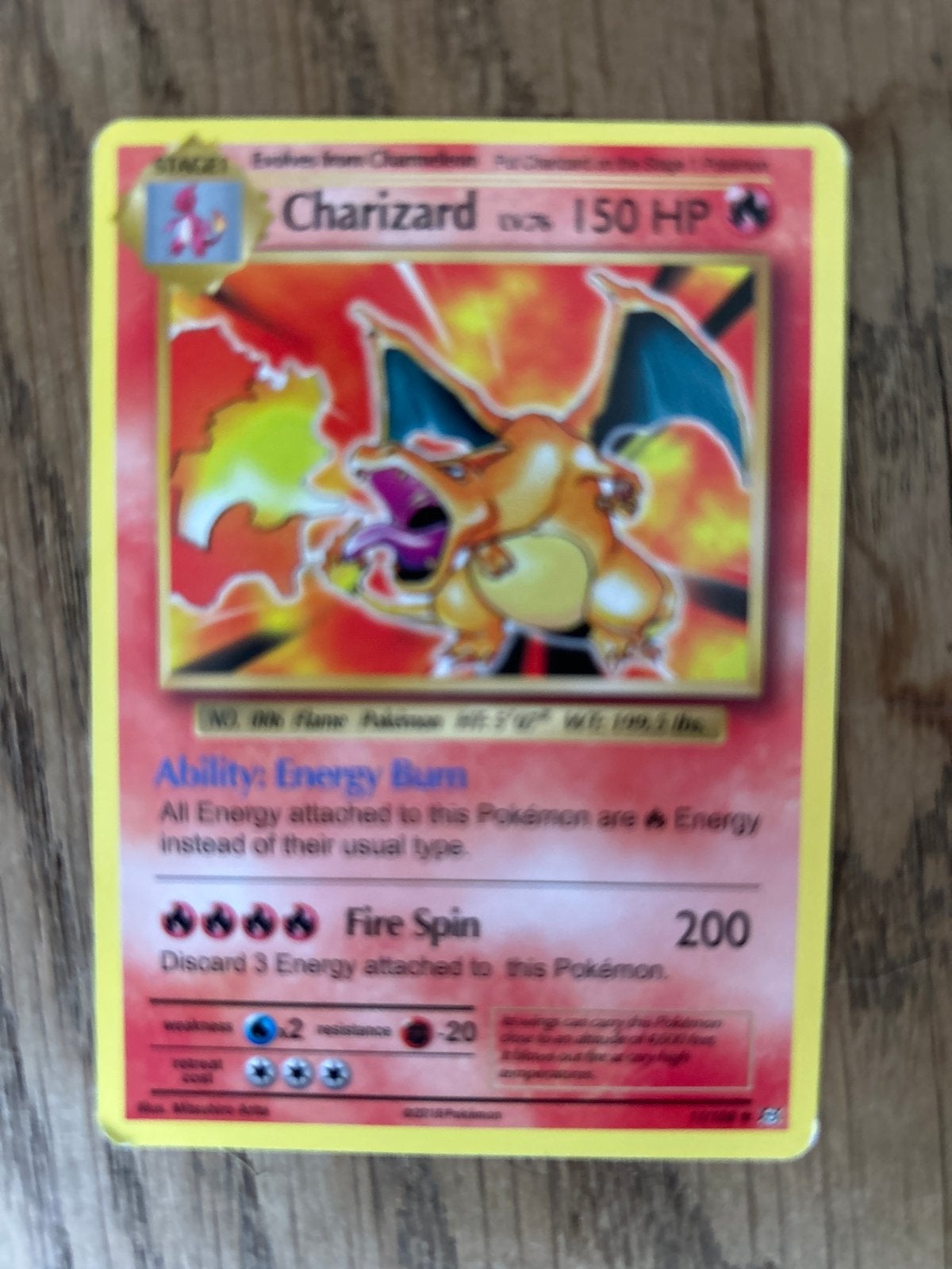 Charizard 150 HP Pokémon kaart, Ophalen of Verzenden, Gebruikt, Losse kaart