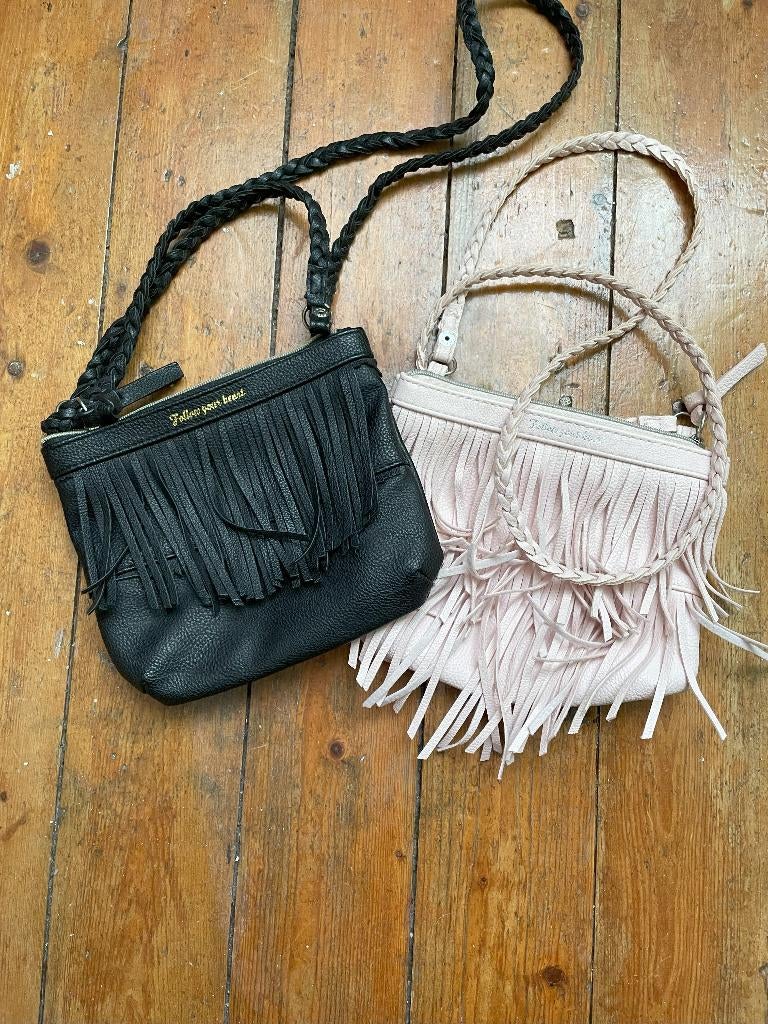 Roze en zwarte tas H&M met versieringen, Kinderen en Baby's, Kindermode-accessoires, Ophalen of Verzenden, Gebruikt, H&M