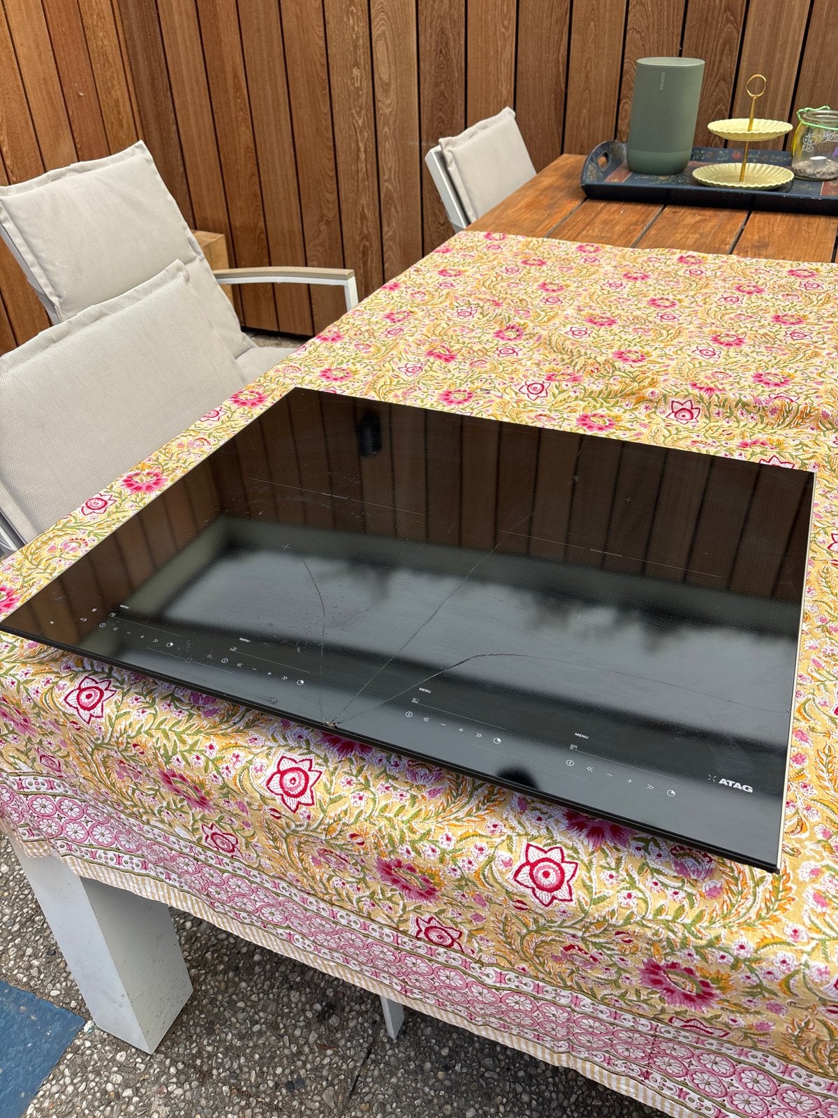 ATAG Inductiekookplaat HI6271MV - Gebarsten Glas, Witgoed en Apparatuur, Kookplaten, Ophalen, Gebruikt, 4 kookzones, Inductie