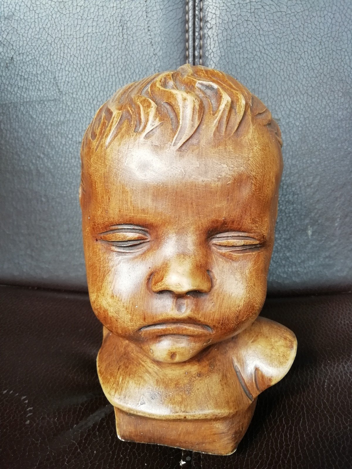 Vintage Buste van Babyhoofd - Decoratief Beeldje, Overige onderwerpen, Minder dan 20 cm, Buste, Ophalen of Verzenden