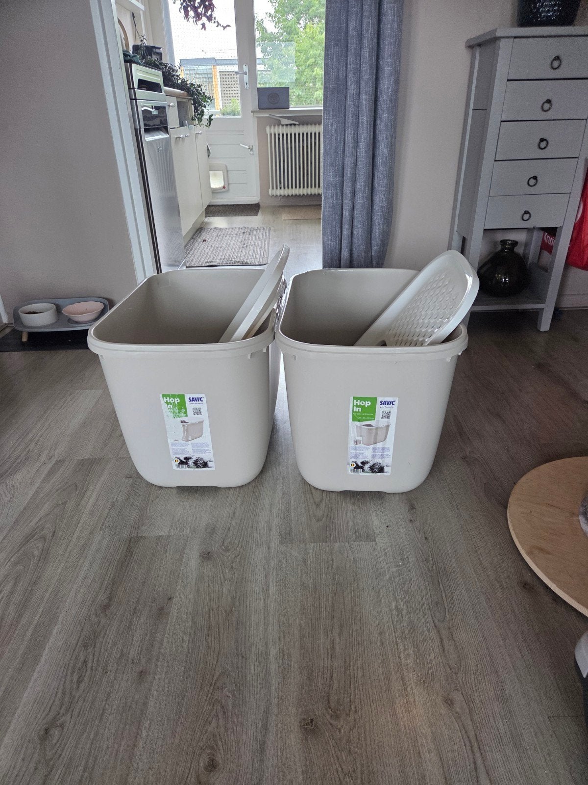 savic hop in kattenbak, Ophalen, Gebruikt