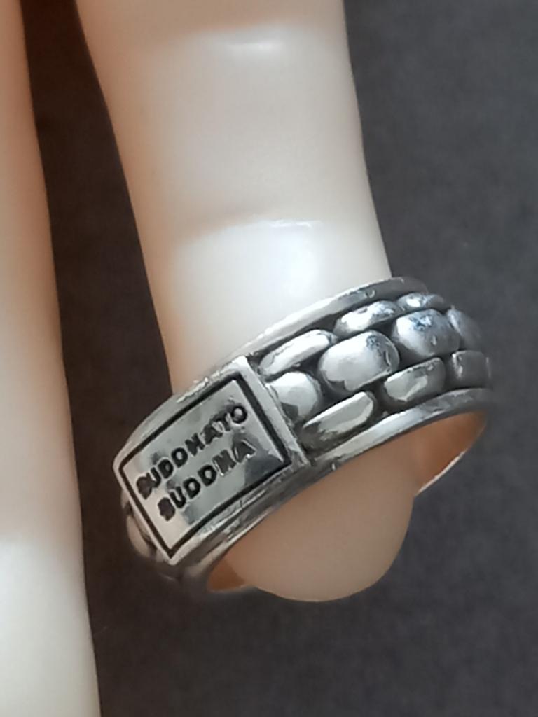 Mooie Buddha to Buddha ring - zilver 925 - maat 20, 20 of groter, Verzenden, Zo goed als nieuw, Dame of Heer