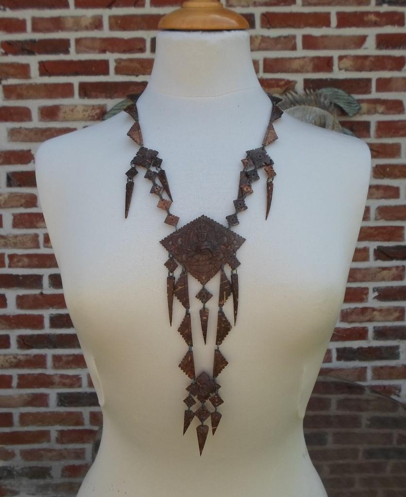 Ketting Kokosnoot Buddha Boeddha, Ophalen of Verzenden, Zo goed als nieuw, Bruin, Overige materialen