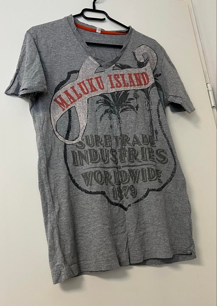 Grijs T-shirt met 'Maluku Island' print maat M, Ophalen of Verzenden, Gedragen
