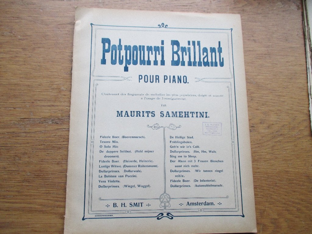 Maurits samehtini - potpourri brillant - voor piano, Muziek en Instrumenten, Gebruikt, Ophalen of Verzenden, Artiest of Componist
