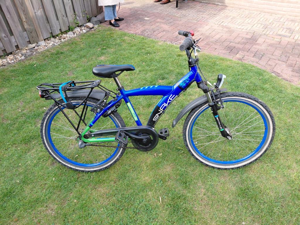 Blauwe Snake kinderfiets - 24 inch, Gebruikt, Velgrem, Minder dan 49 cm, Ophalen