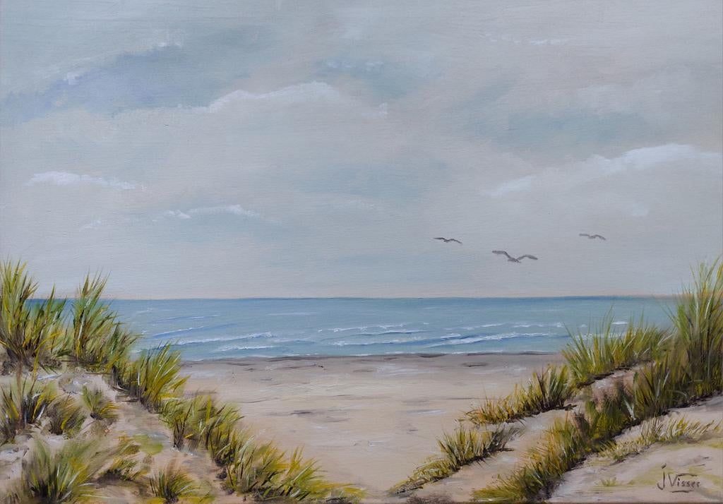 Olieverfschilderij Zee en Duinen 70 x 50 NIEUW, Ophalen of Verzenden