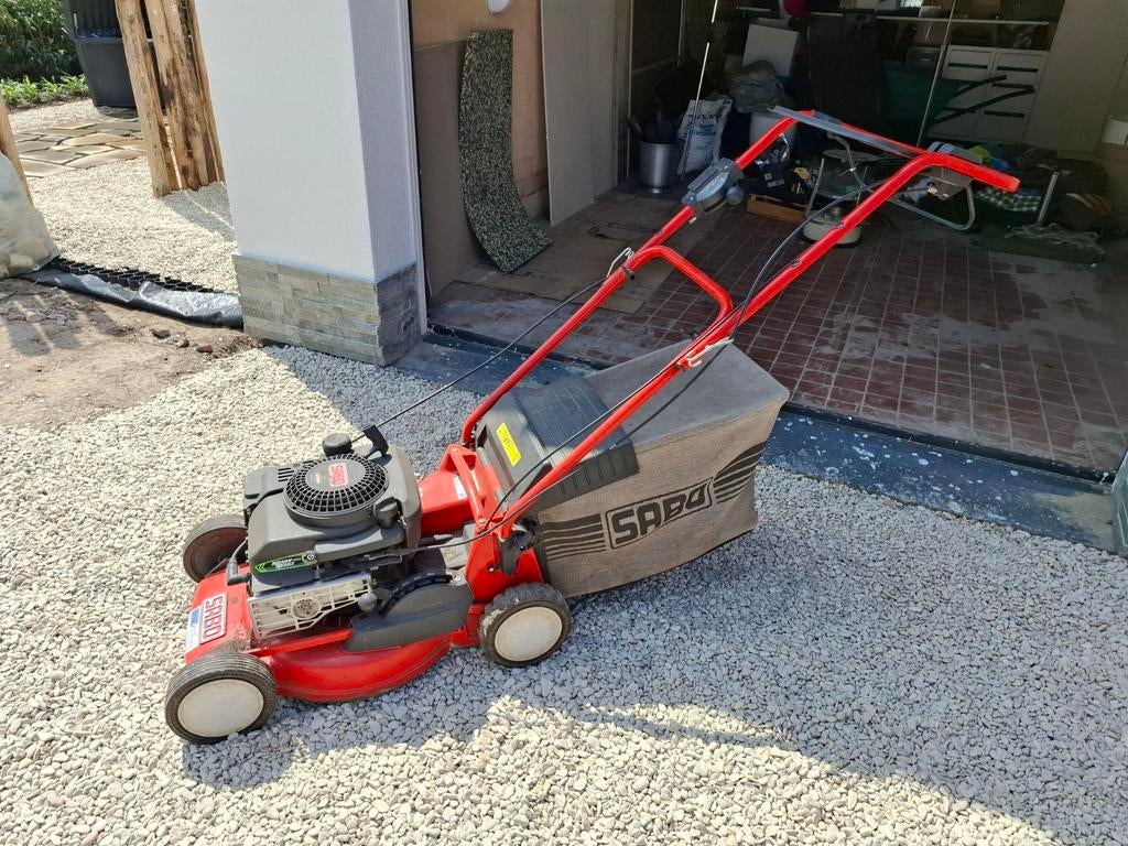 Sabo Benzine Grasmaaier met Opvangzak - Goede Staat, Cirkelmaaier, 40 t/m 49 cm, Ophalen, Sabo