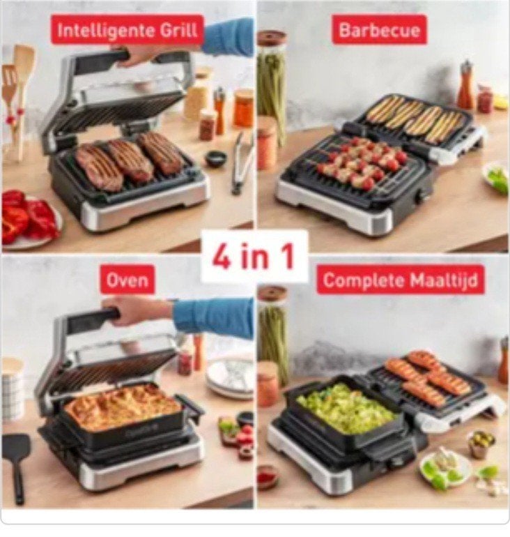 Tefal OptiGrill 4in1 XL Smart Grill , zo goed als nieuw, Ophalen, Vaatwasmachinebestendig, Zo goed als nieuw, Tafelgrill