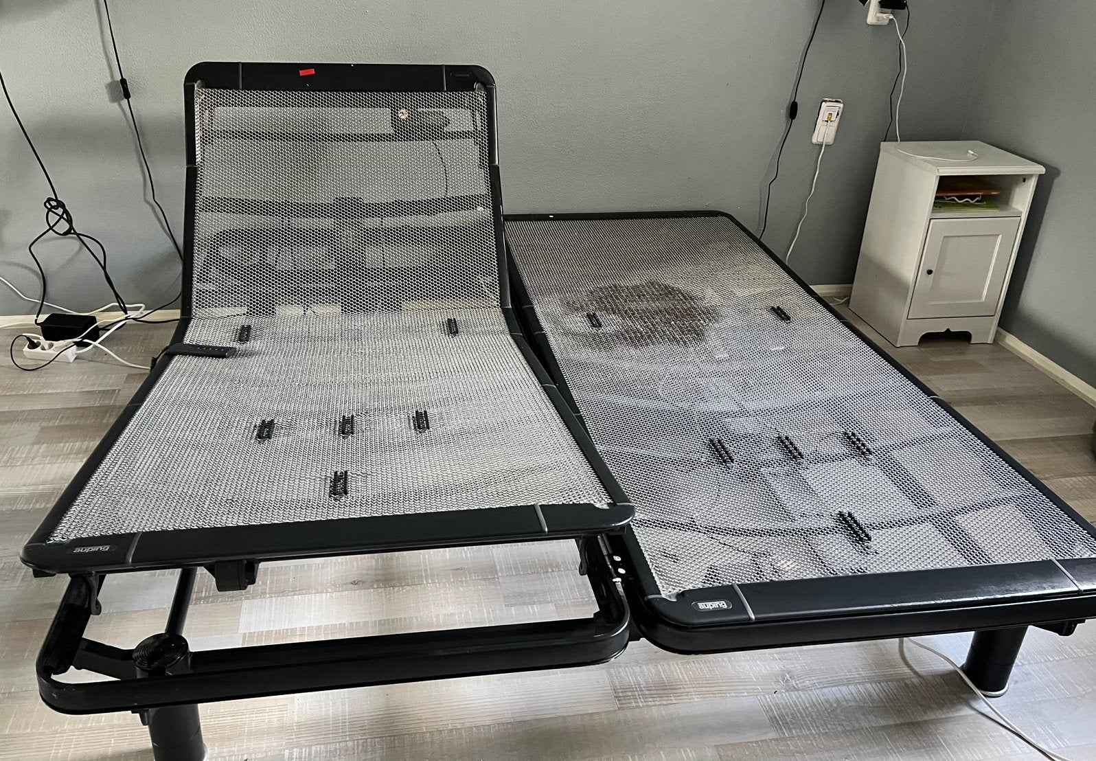 Zwart Auping elektrisch verstelbaar bed 180x200cm, Ophalen, Zwart, Tweepersoons, 180 cm