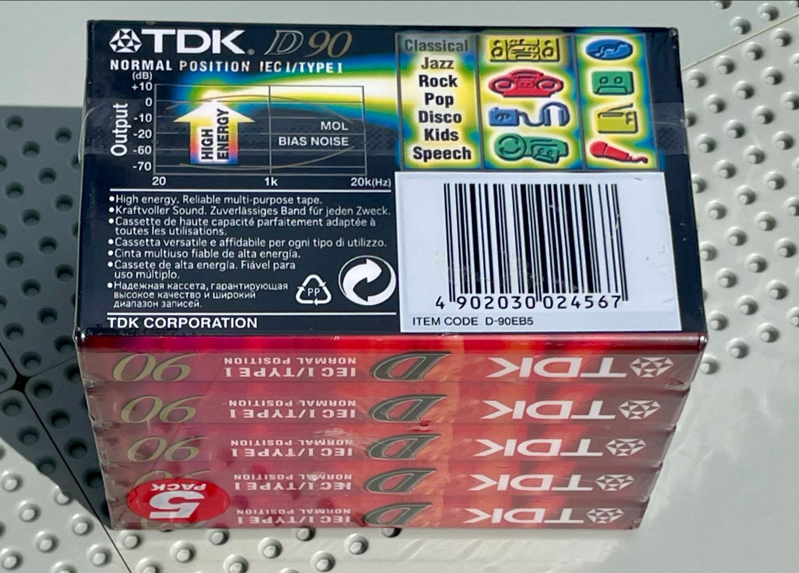TDK D90 Cassettebandjes - 5-pack - Nieuw in verpakking, Cd's en Dvd's, Cassettebandjes, 2 t/m 25 bandjes, Overige genres, Ophalen of Verzenden