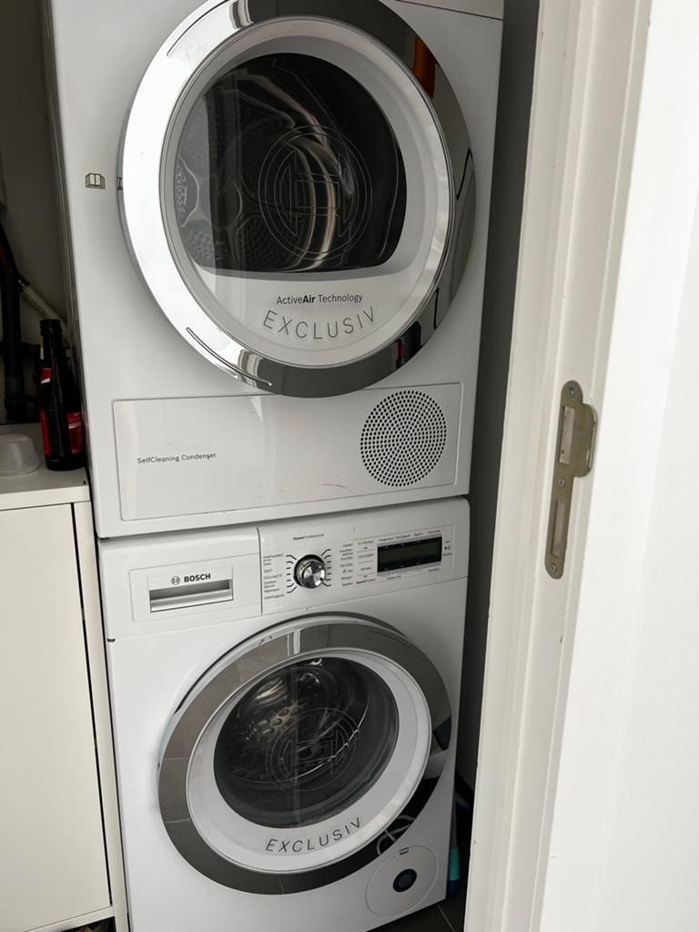 SET- Bosch Wasmachine Exclusiv HomeProfessional & Droger, Ophalen, 1200 tot 1600 toeren, 8 tot 10 kg, Zo goed als nieuw