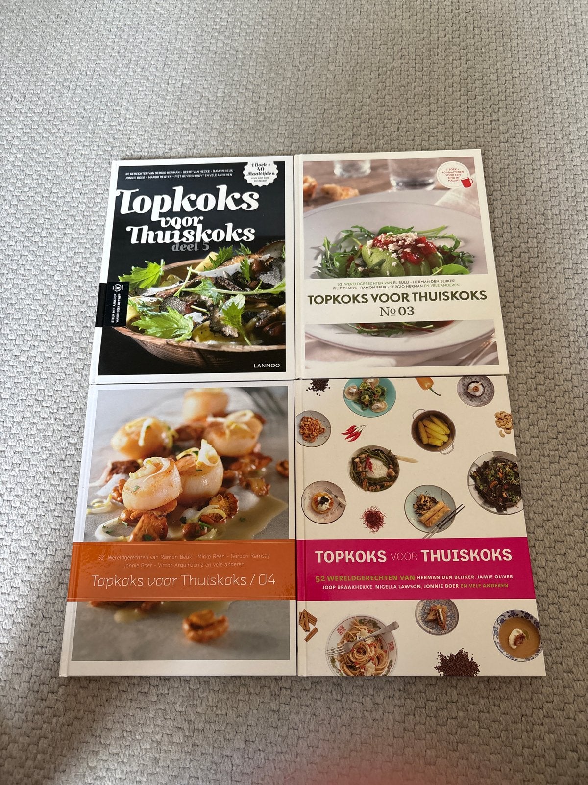 Topkoks voor Thuiskoks kookboeken - 4 stuks, Boeken, Kookboeken, Ophalen of Verzenden, Zo goed als nieuw, Overige gebieden, Voorgerechten en Soepen