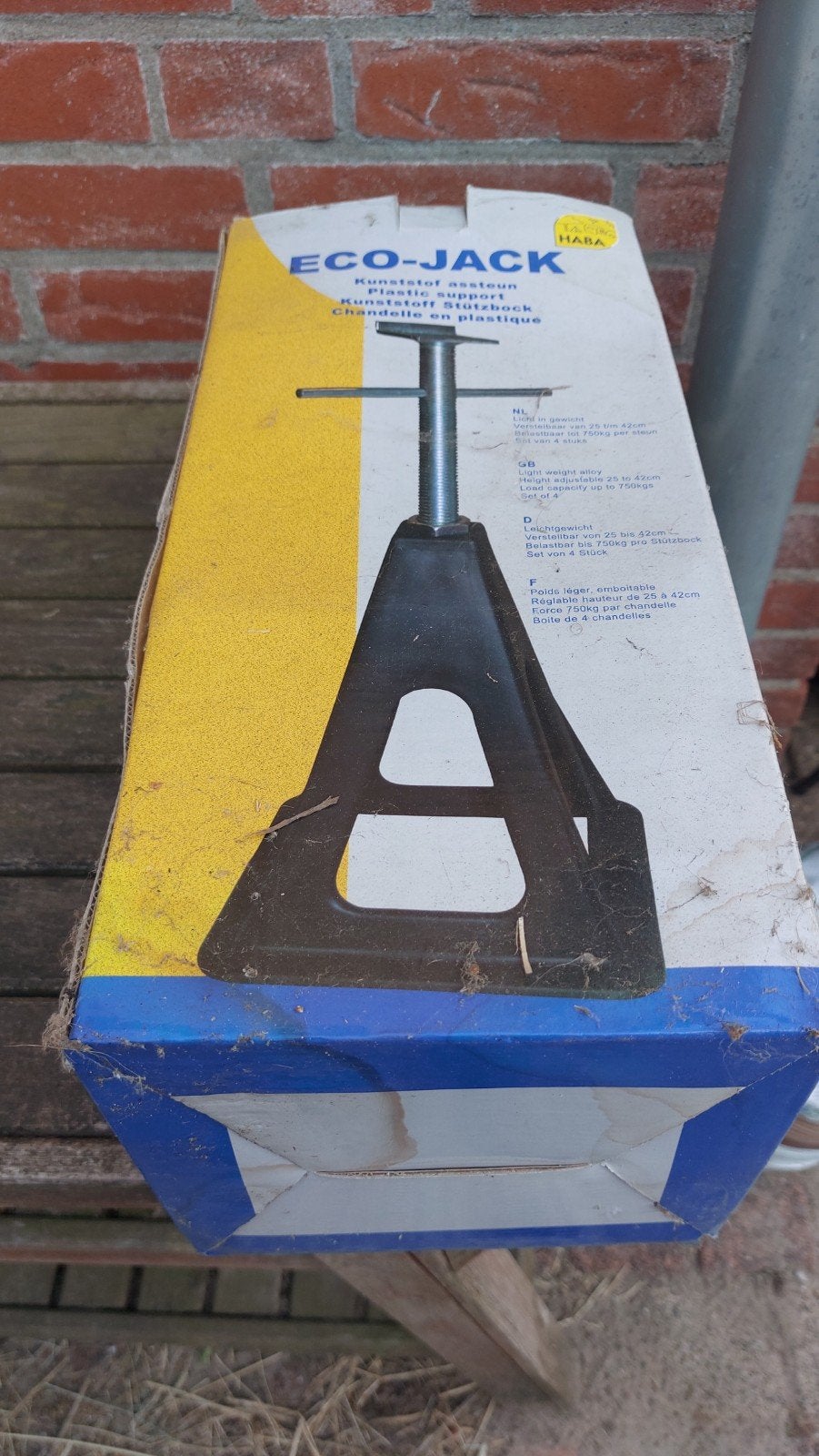 ECO-JACK Kunststof assteun - Set van 4 stuks, Ophalen, Manueel, Garagekrik