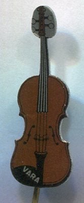 VARA viool blik muziekinstrument speldje ( V_051), Verzenden, Zo goed als nieuw, Merk, Button