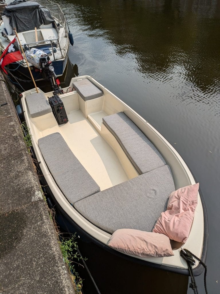 Complete Elektrische Sloep incl. Trailer, Kussens &  Accu, Overige merken, Elektrisch, Ophalen of Verzenden, Zo goed als nieuw