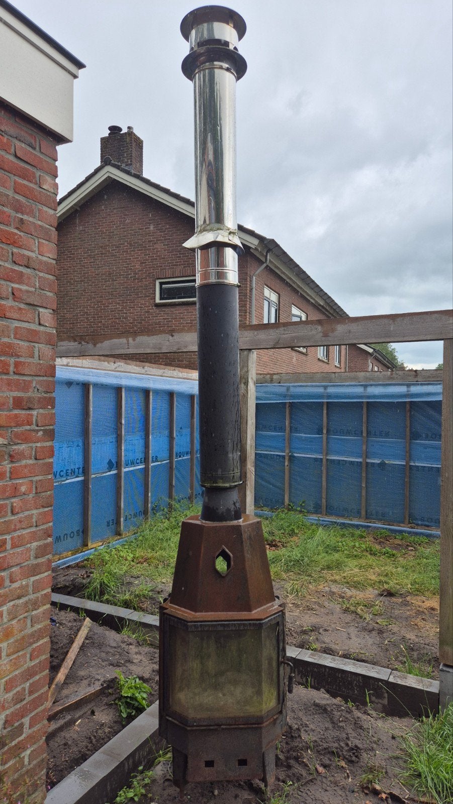 Houtkachel 3,5 kW met dubbelwandige kachelpijp, Ophalen, Gebruikt, Vrijstaande haard, Houthaard
