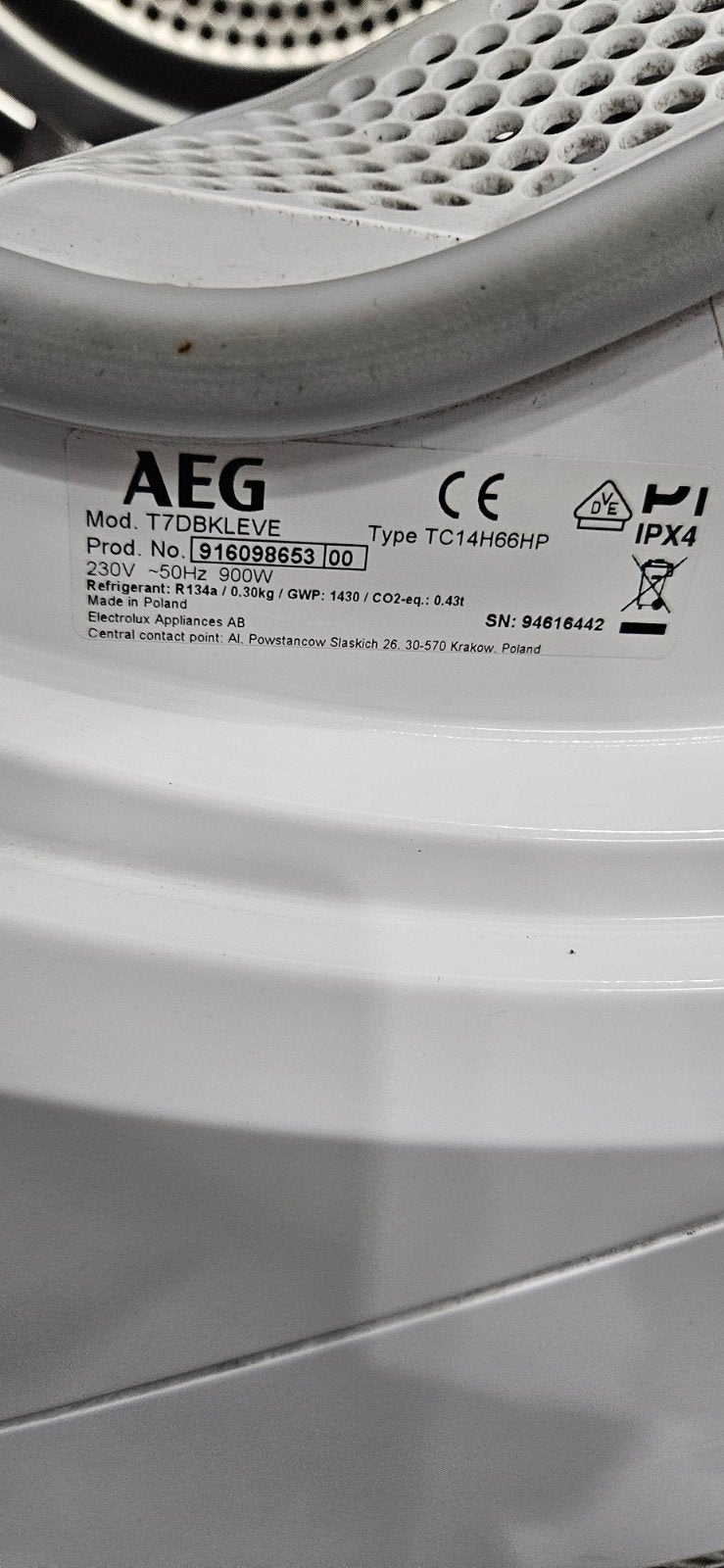 Foto 4 van AEG T7DBKLEVE Lavatherm 7000 wasdroger Serie Warmtepompdroge