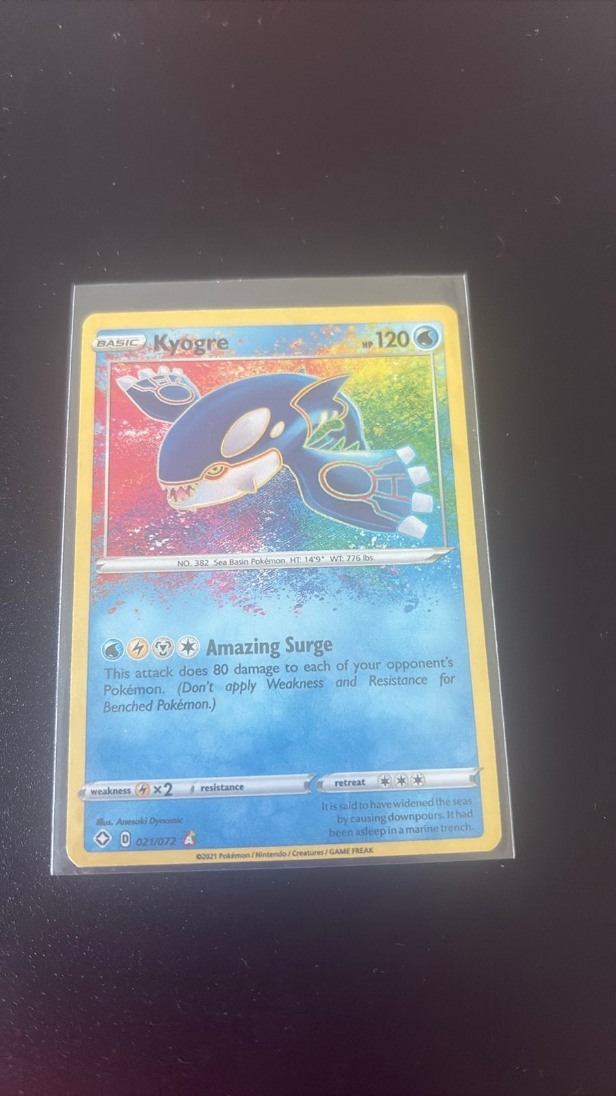 Kyogre Amazing Surge Pokémon Kaart - Zo goed als nieuw, Ophalen of Verzenden, Zo goed als nieuw, Losse kaart