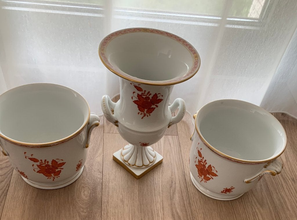 Te koop 3-delige sier set potten/vazen., Ophalen, Rond, Binnen, Zo goed als nieuw