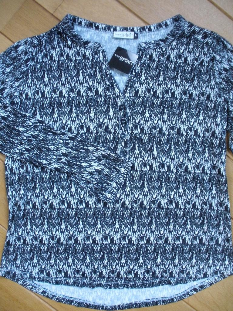 TRUE SPIRIT t- shirt bloes zwart wit maat XL - nieuw -, Wit, Maat 46/48 (XL) of groter, Nieuw, Ophalen of Verzenden
