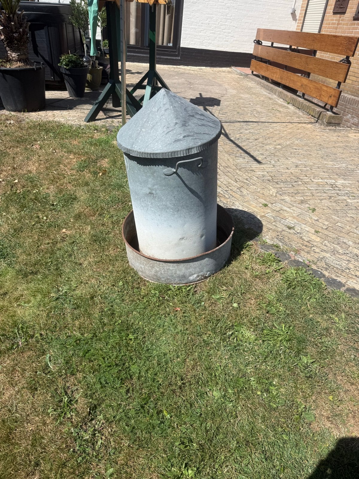 Kippenvoerbak 50/60L galvaniseerd, Ophalen of Verzenden, Drinken en Voederen