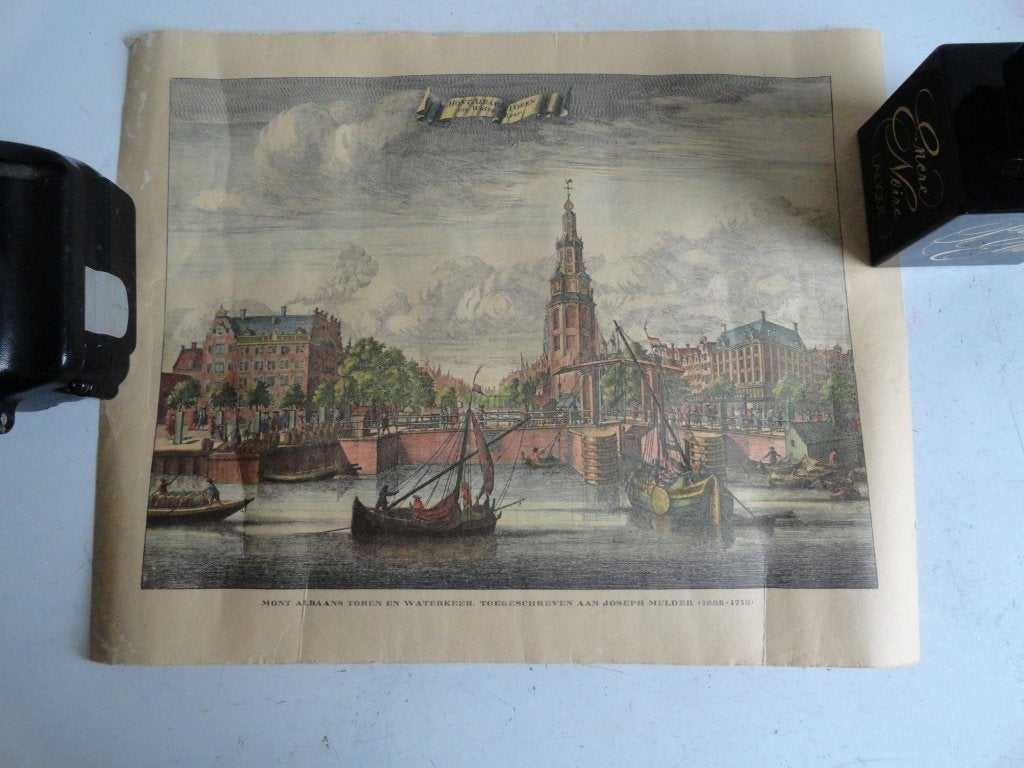 Mont Albaans toren en waterkeer Amsterdam tekening, Antiek en Kunst, Ophalen of Verzenden, Tekening