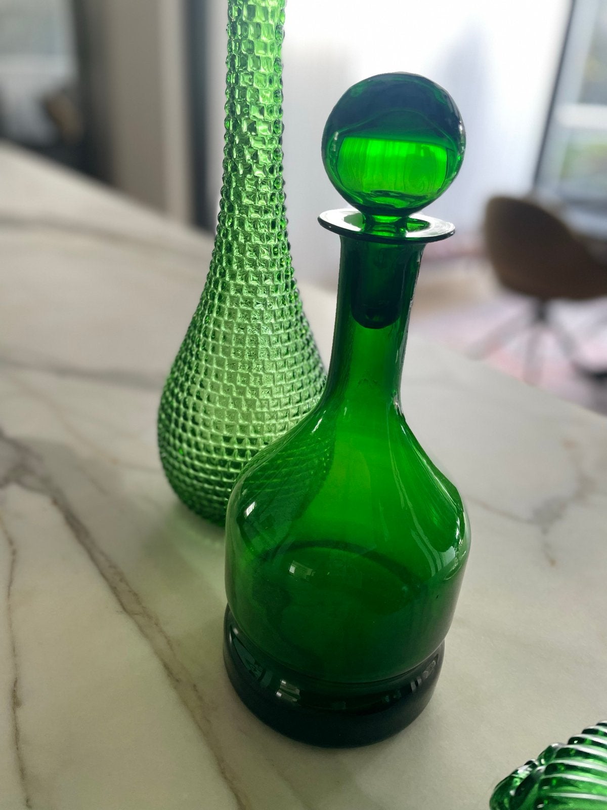 Mooie Empoli fles groen glas, Ophalen of Verzenden