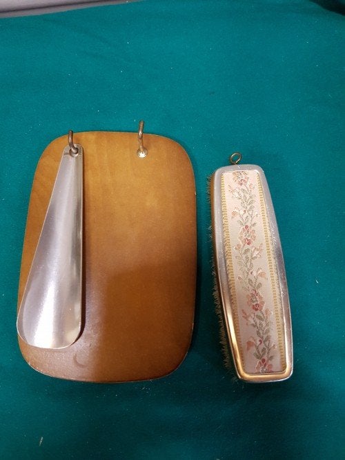 Schoenpoets set retro, lepel met borstel, Verzamelen, Ophalen of Verzenden