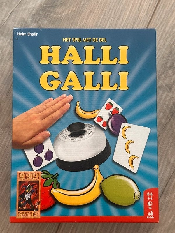 Nieuw: Halli Galli – het razendsnelle reactiespel!, Drie of vier spelers, Ophalen of Verzenden, Zo goed als nieuw, 999 Games