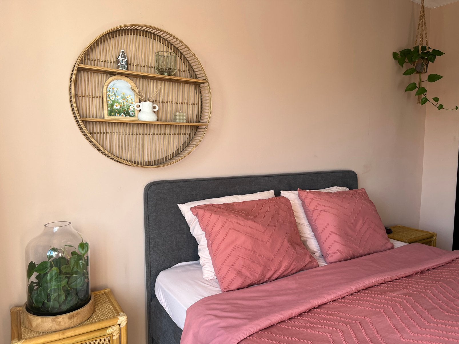 Rotan wanddeco, Huis en Inrichting, Boho, Ophalen, Zo goed als nieuw
