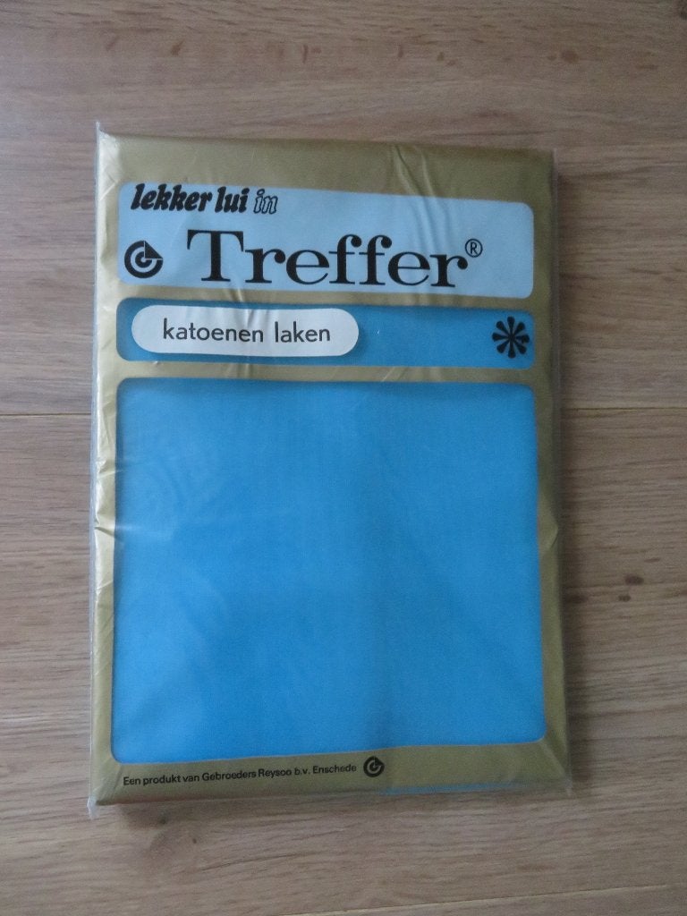 NIEUW Laken Blauw Vintage Retro Jaren 60/70, Eenpersoons, Blauw, Overige typen, Nieuw