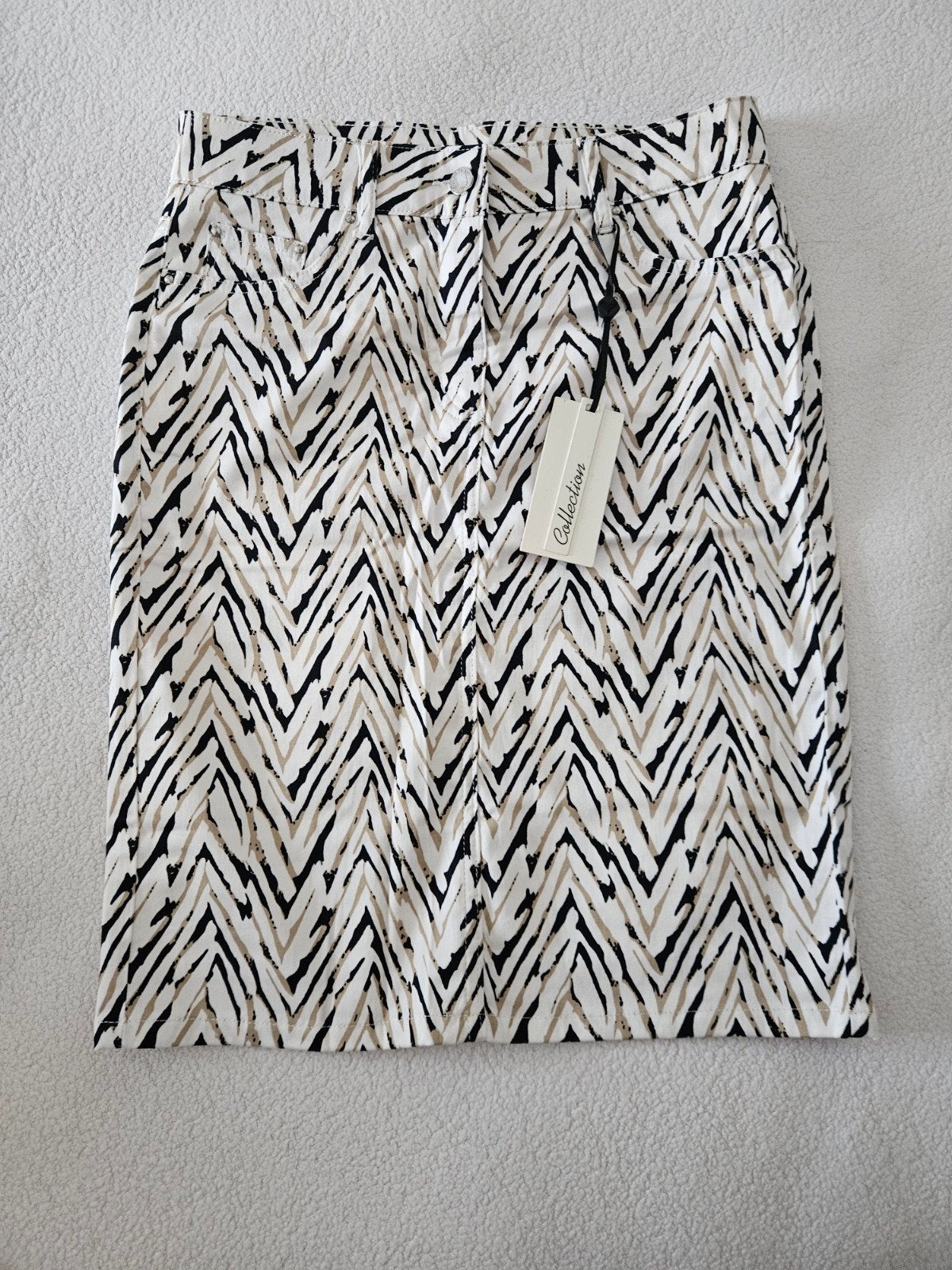 Splinternieuw Cadadia rokje, maat 36, zwart/beige print, Meerkleurig, Nieuw, Ophalen of Verzenden, Knielengte