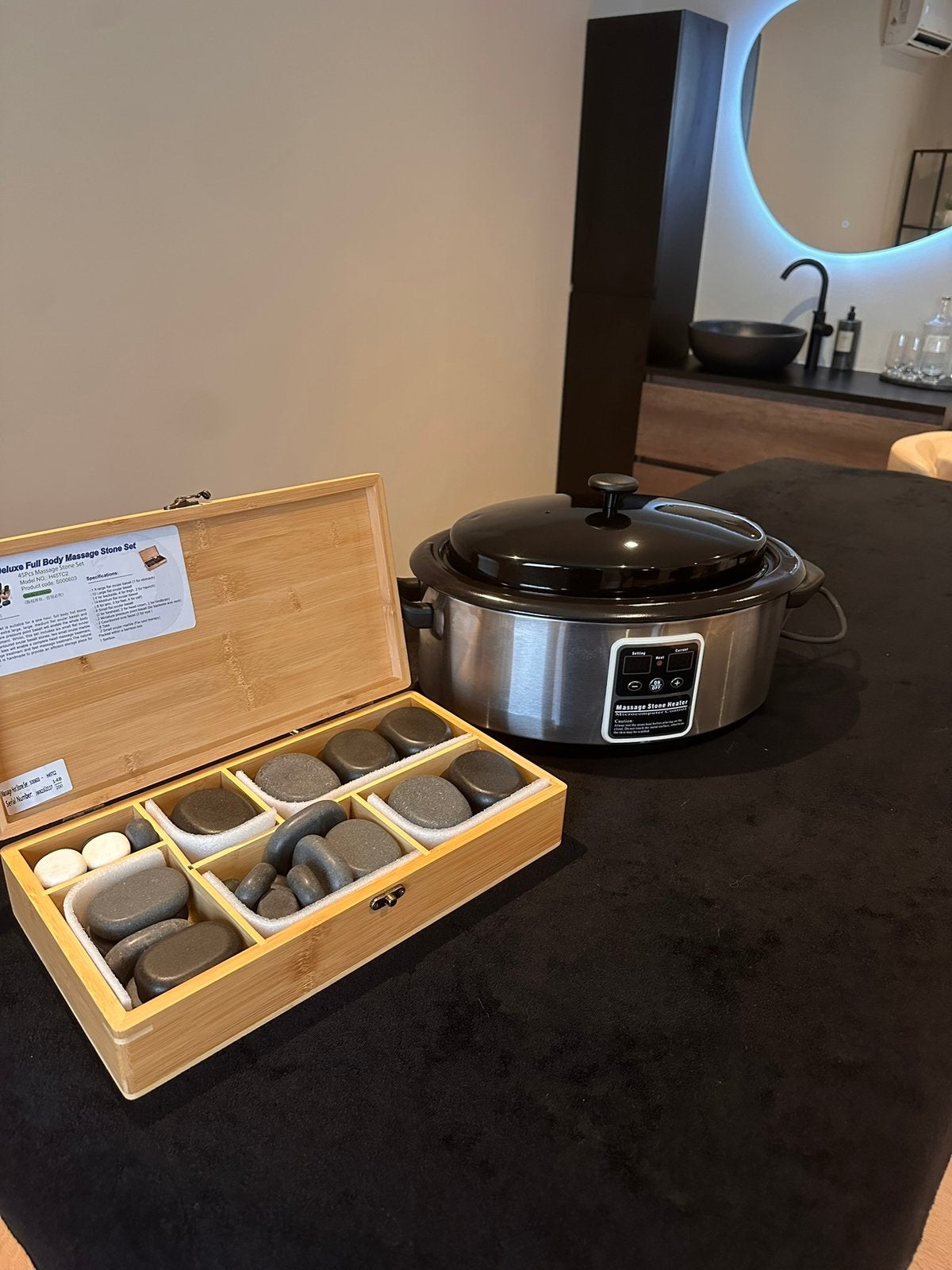Te koop: volledige Hot Stone Set. Inclusief 45 stenen., Ophalen, Zo goed als nieuw, Hotstone