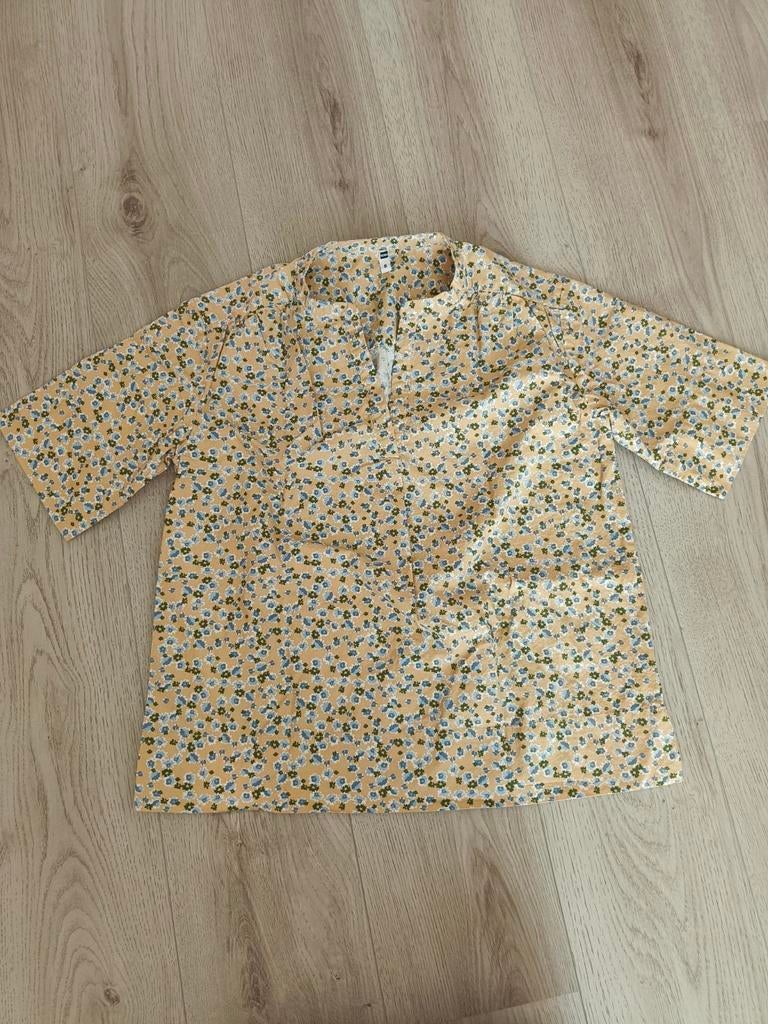 Blouse / shirt Hema bloem - S Nieuw, Beige, Nieuw, Ophalen of Verzenden, Maat 36 (S)
