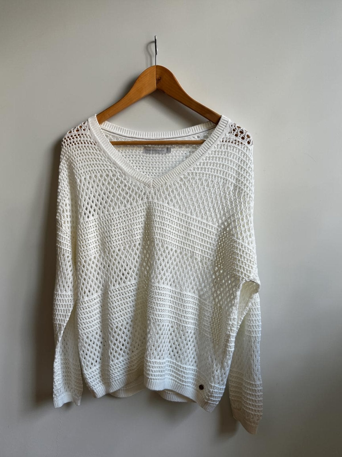 Peak Performance wit knit trui gehaakt S small 36, Ophalen of Verzenden, Zo goed als nieuw, Maat 36 (S), Wit