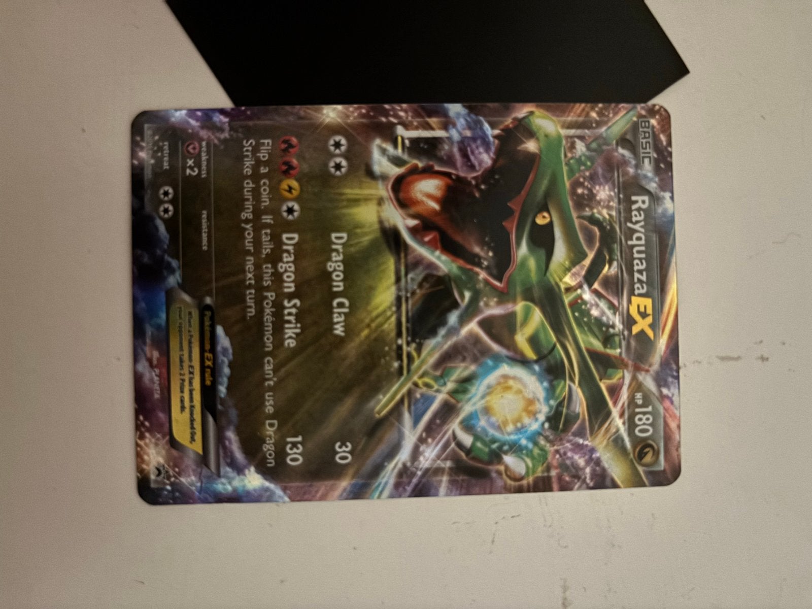 Pokémon Rayquaza EX kaart - Zeldzaam en in goede staat, Ophalen of Verzenden, Gebruikt, Losse kaart