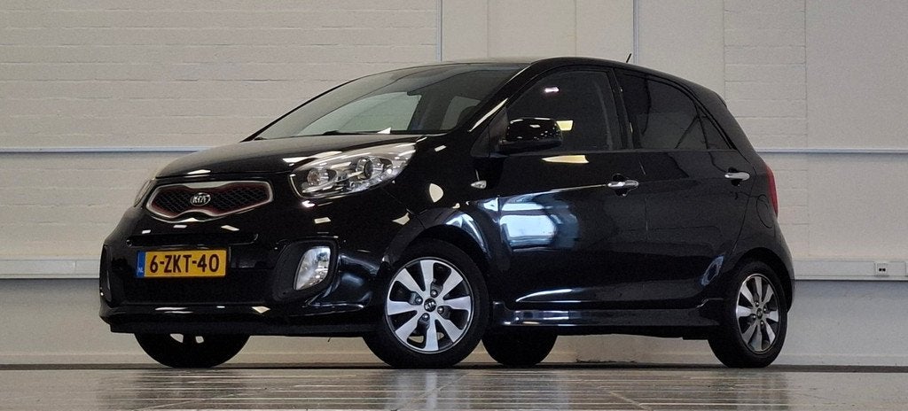 Kia Picanto 1.0i CVVT X-treme 1e Eigenaar Lerenbekleding Lm, Auto's, Voorwielaandrijving, Euro 5, Gebruikt, Zwart
