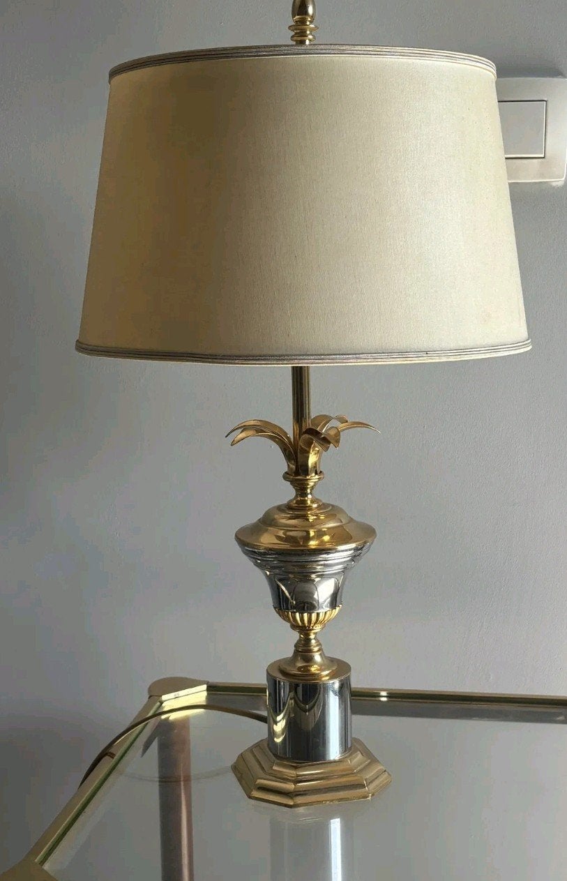 Massive Hollywood Regency Tafellamp | Palmboom Jaren 70, Ophalen of Verzenden