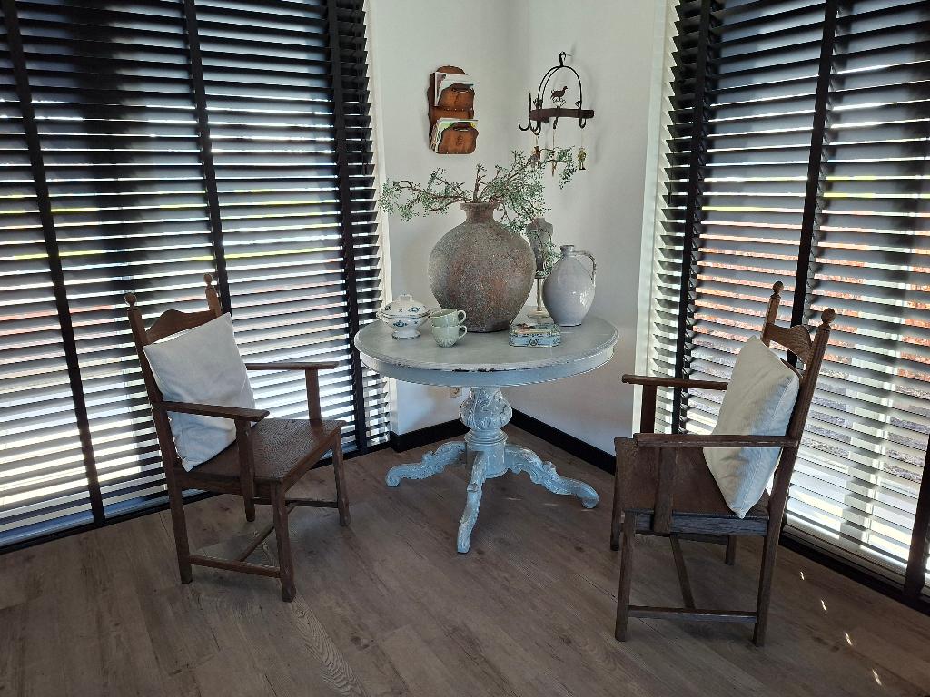 Nostalgische brocante tafel, Ophalen, Rond, Zo goed als nieuw, 75 cm of meer