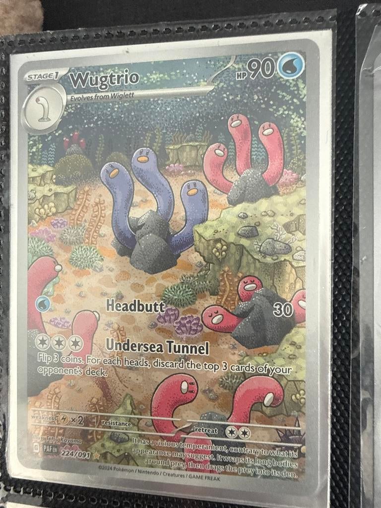 Wugtrio Pokémon kaart 224/091, Ophalen of Verzenden, Zo goed als nieuw, Losse kaart, Foil