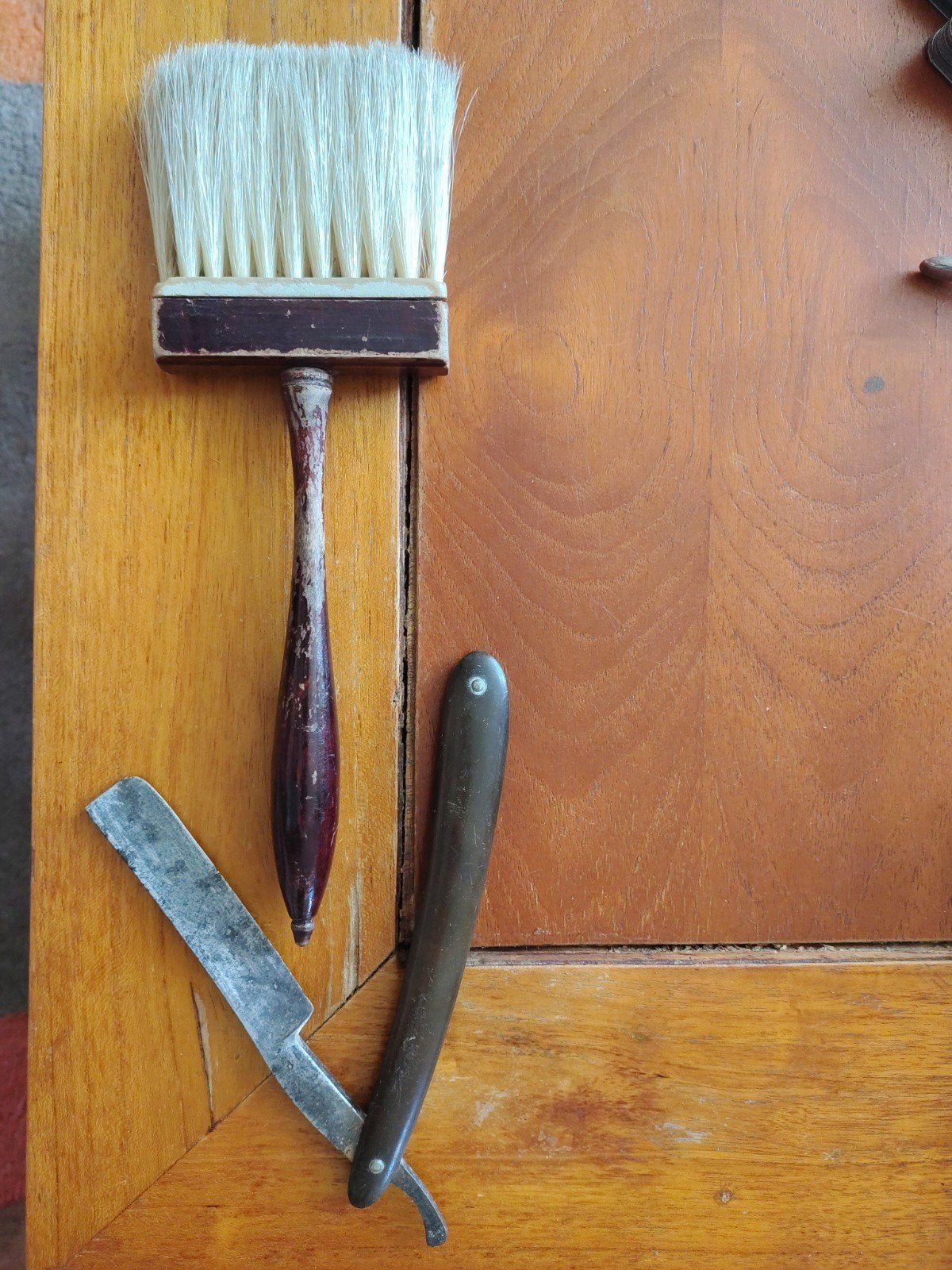 Vintage Scheermes en Kwast - Carl Rader Solingen, Antiek en Kunst, Ophalen of Verzenden