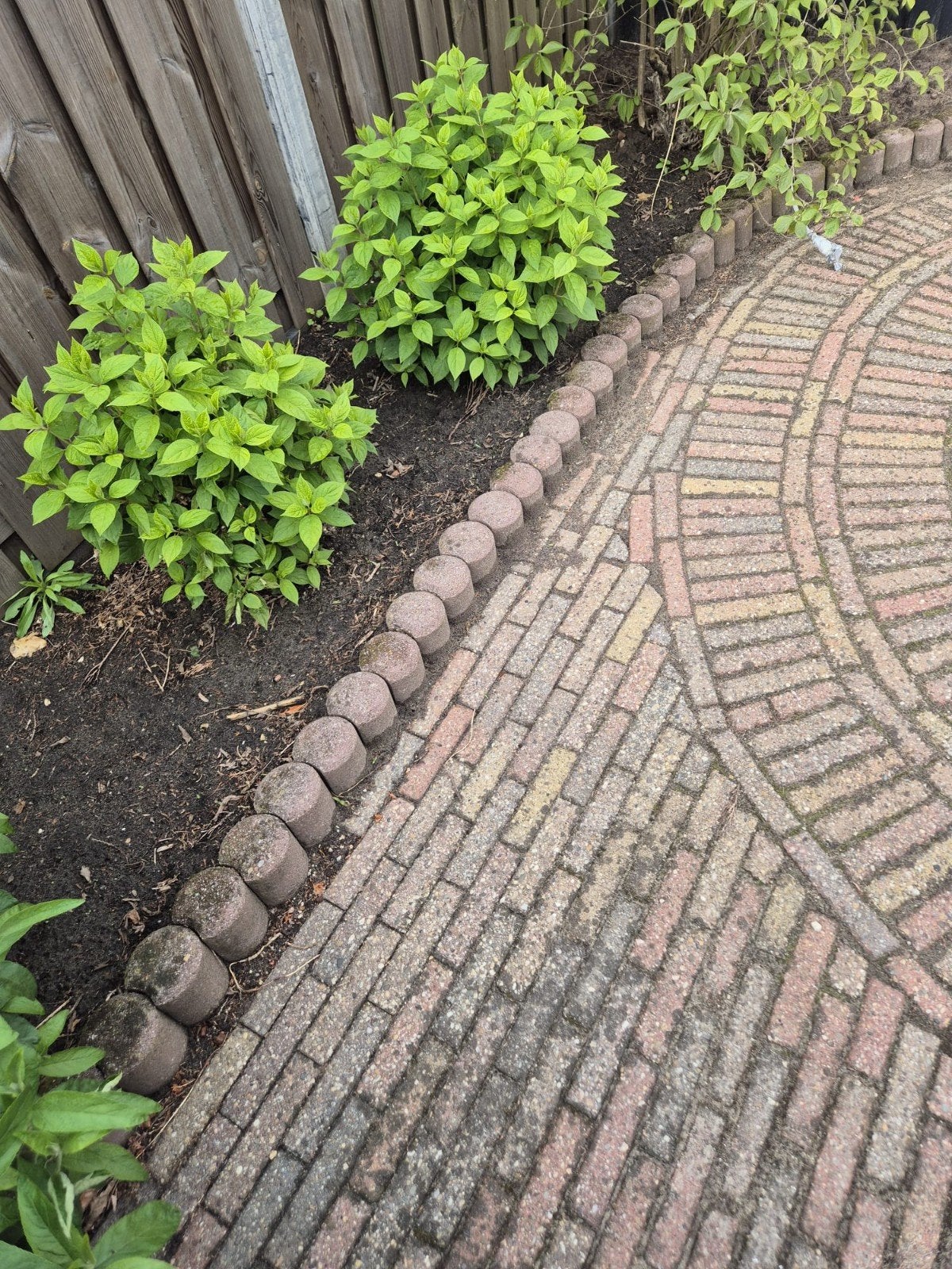 Bruine palissaden banden - ca. 17m1, Ø11x30cm, Tuin en Terras, Gebruikt, 25 tot 50 cm, Ophalen of Verzenden, Minder dan 25 cm