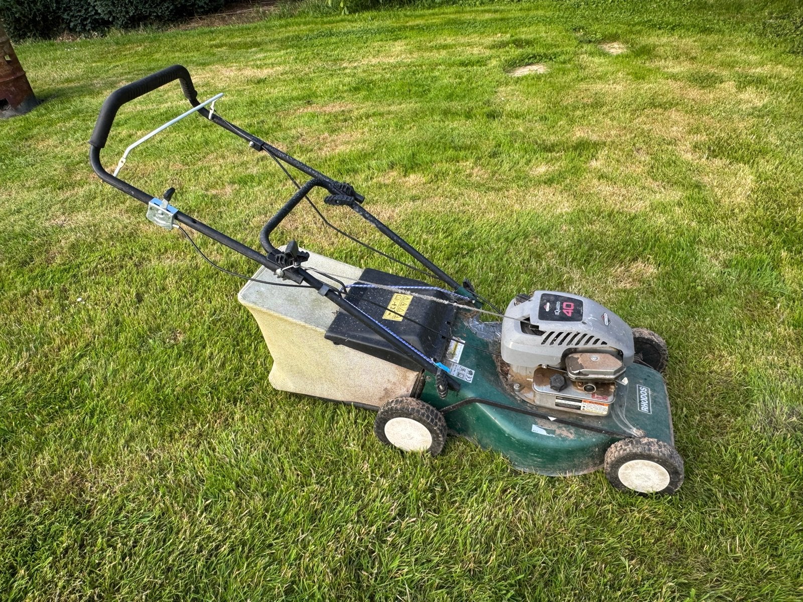 Rhodos Grasmaaier benzine voor onderdelen, Ophalen, Cirkelmaaier, Gebruikt, 40 t/m 49 cm