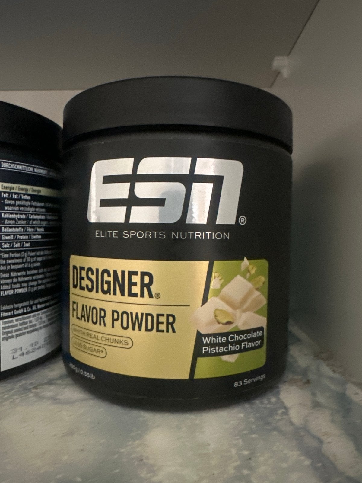 ESN Designer Flavor Powder - White Chocolate Pistachio, Sport en Fitness, Ophalen of Verzenden, Nieuw, Poeder of Drank